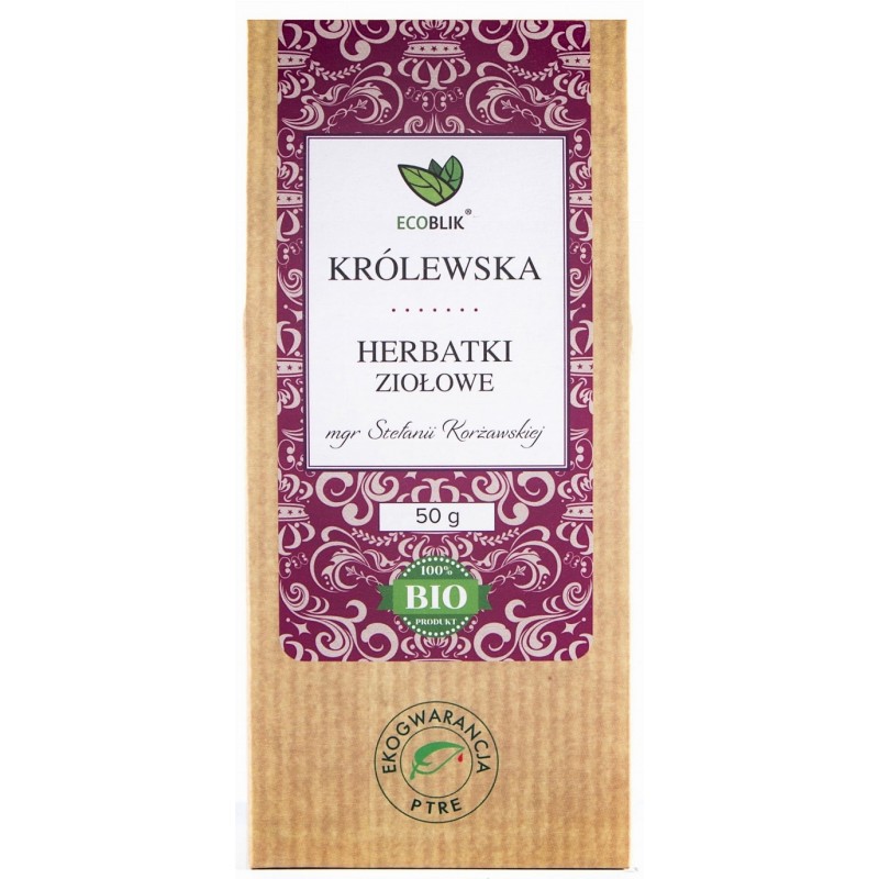 Królewska herbatka ziołowa to kompozycja aromatycznych ziół