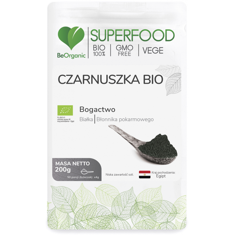 Czarnuszka jest źródłem białka i błonnika pokarmowego.
