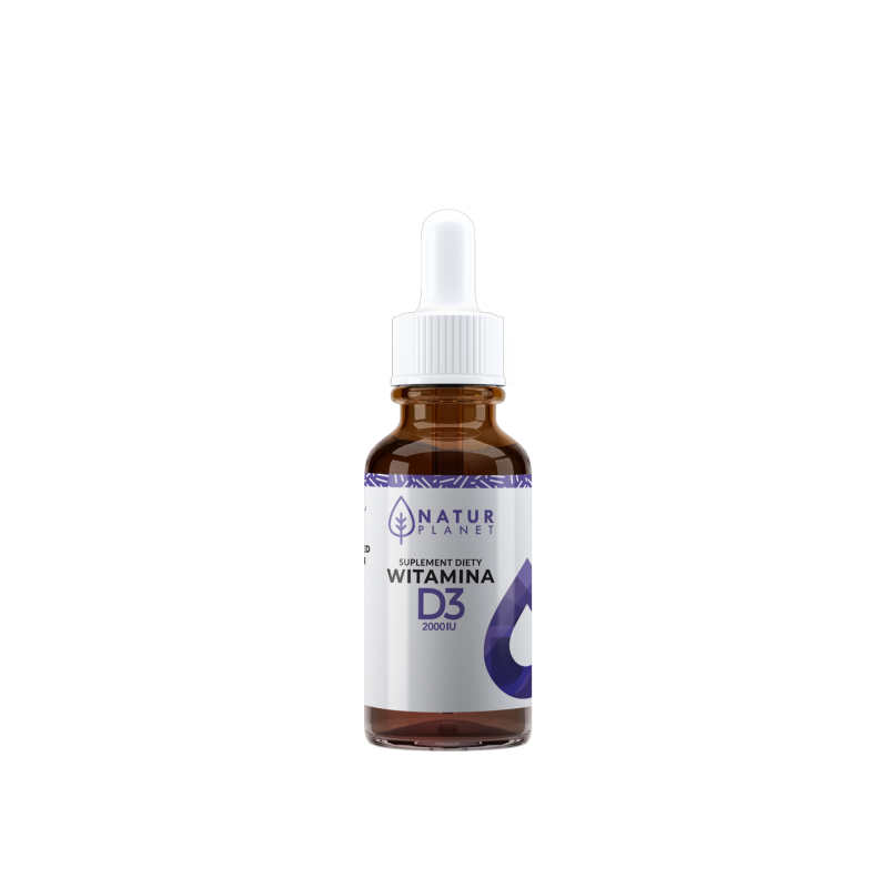 Witamina D3 krople 30ml Natur Planet cholekalcyferol octan d-alfa tokoferylu