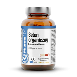 Selen organiczny 300µg 60 kaps. Pharmovit Selenium SeLECT  selen L-selenometionina witamina E Bio Perine
