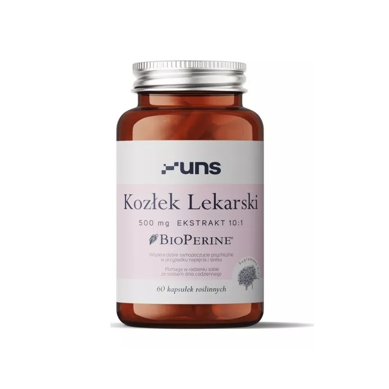 Kozłek lekarski 500mg 60 kaps. UNS BioPerine ekstrakt z kozłka lekarskiego Valeriana Officinalis