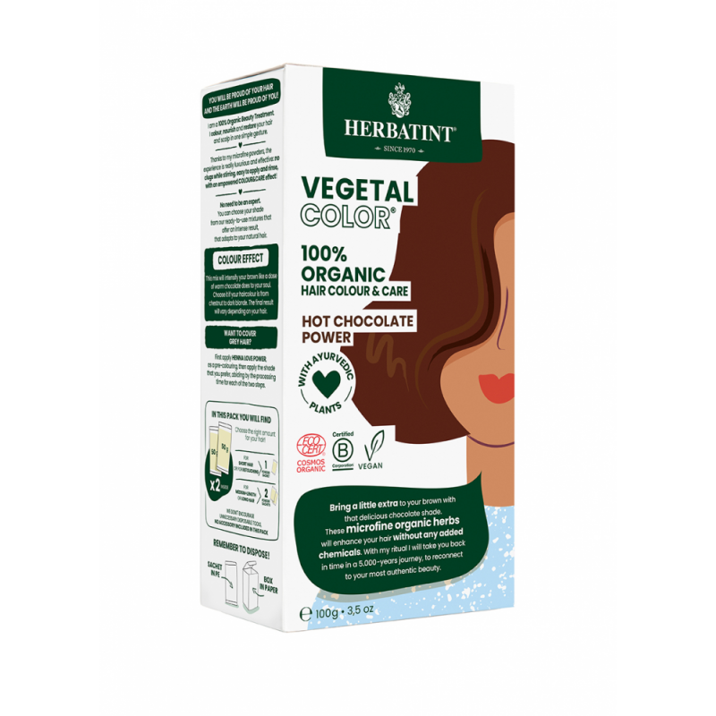 Farba do włosów Herbatint Vegetal Color 100% ORGANIC Hot Chocolate Power - Gorąca Czekolada