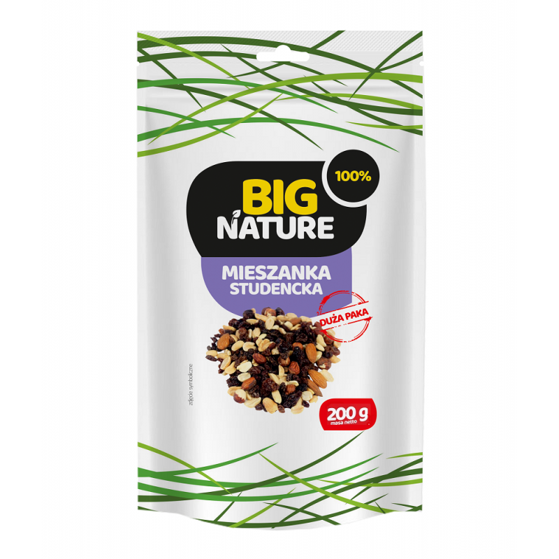 Mieszanka studencka 200g Big Nature bakalie rodzynki nerkowiec orzechy