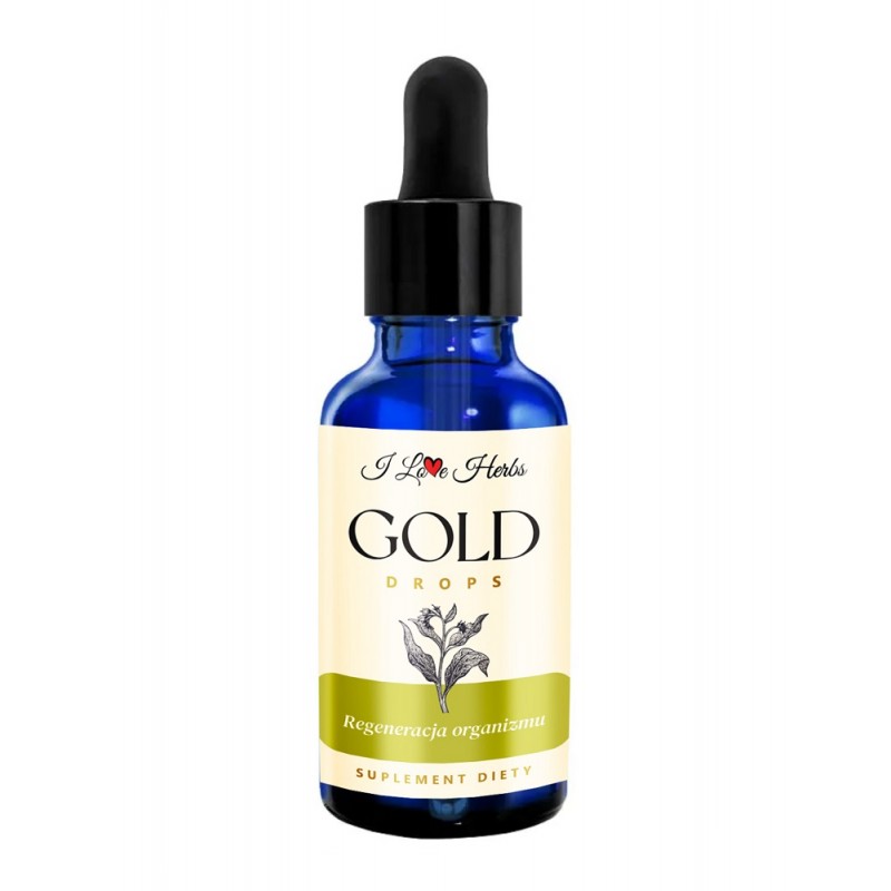Gold Drops Regeneracja organizmu 50ml I Love Herbs przech czarny prawoślaz łopian dąb szypułkowy kozieradka