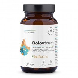 Colostrum 90 kaps. Aura Herbals BioPerine siara bydlęca immunoglobulin G