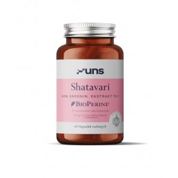 Shatavari 60 kaps. UNS saponiny BioPerine szparag dziki Asparagus racemosus