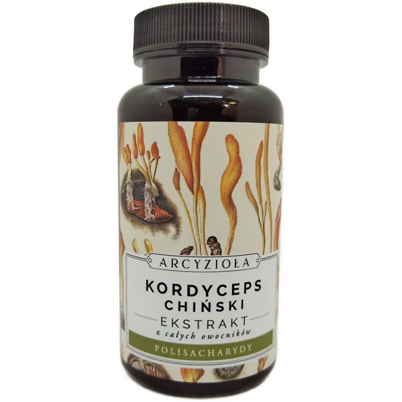 Kordyceps chiński 50g Arcyzioła Rokitnik i Przyjaciele ekstrakt z całych owocników polisacharydy Cordyceps sinensis