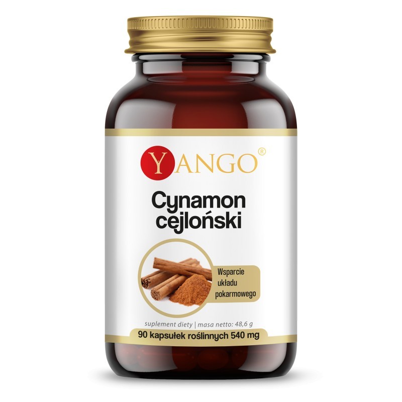 Cynamon cejloński 90 kaps. Yango Cinnamomum verum