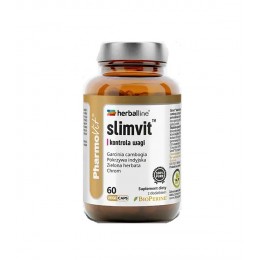 Slimvit herballine 60 kaps. PharmoVit kontrola wagi czarny pieprz BioPerine Garcinia cambogia gurmar  gorzka pomarańcza kelp