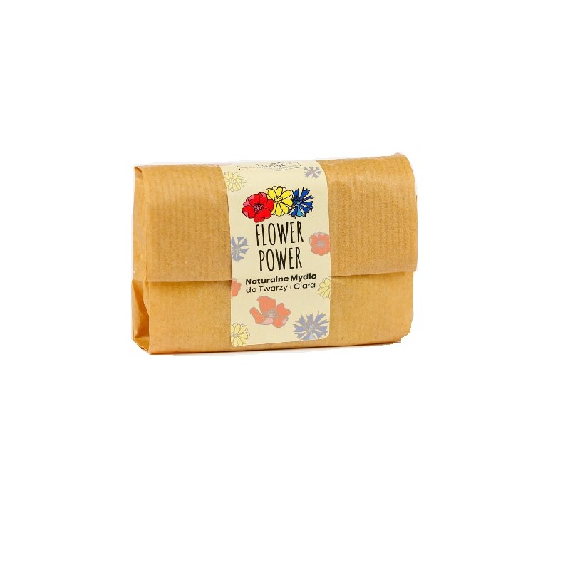 Mydło do twarzy i ciała FLOWER POWER 100g Słomiana Pracownia naturalne mydło