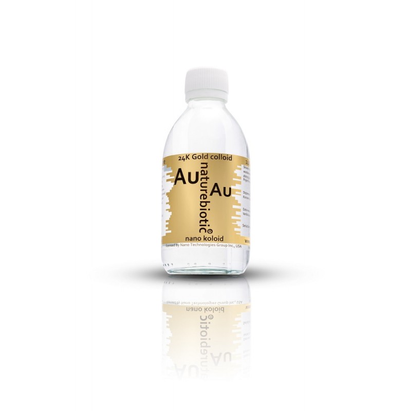 Złoto koloidalne 25 PPM 250 ml w szklanej butelce Nano Koloid