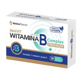 Witamina B complex premium 30 kaps. Xenico Pharma kompleks 11 witamin B tiamina niacyna cholina inozytol ryboflawina PABA