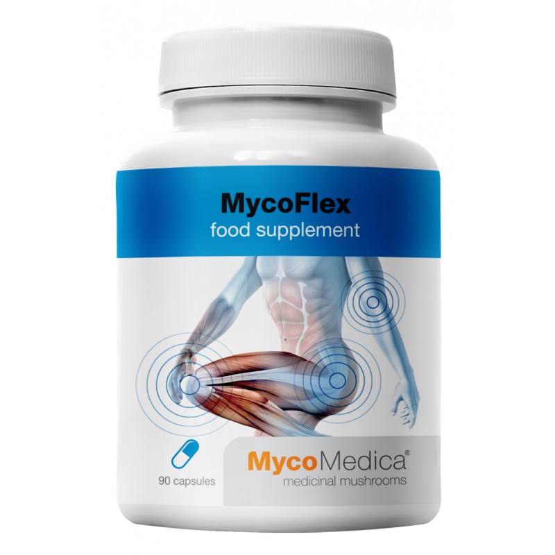 MycoFlex 90 kaps. MycoMedica Siarczan D-glukozaminy Siarczan chondroityny MSM Maitake Shiitake