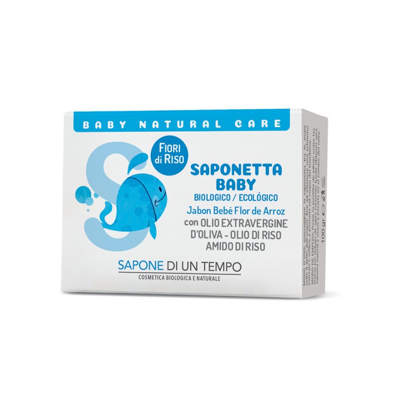 Mydło dla dzieci Baby Kwiaty ryżu 100g Sapone di un Tempo mydło biologiczne rzemieślnicze