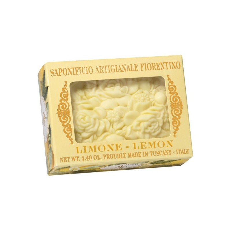 NATURALNE MYDŁO O ZAPACHU CYTRYNY, 125 G, W PUDEŁKU Z OKIENKIEM - SAPONIFICIO ARTIGIANALE FIORENTINO