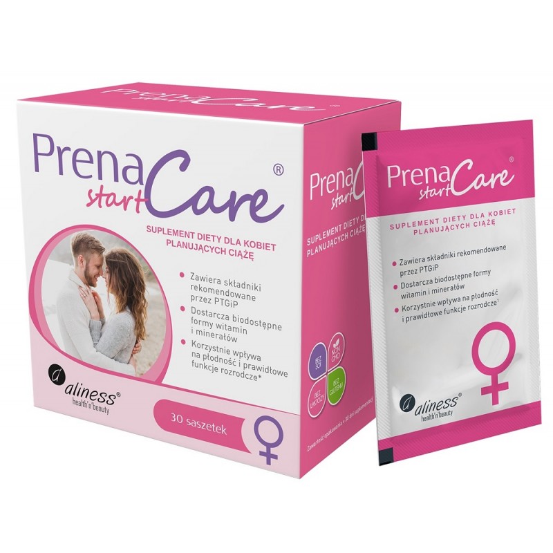 PrenaCare Start dla kobiet planujących ciążę 30 sasz. Aliness inozytol kwas para-aminobenzoesowy PABA D-alfa-tokoferol