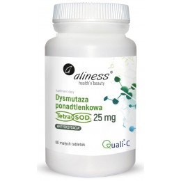 Dysmutaza ponadtlenkowa 60 tabletek Aliness tetra sod antyoksydacja liofilizowane morskie mikroalgi t.chuii kwas l-askorbinowy
