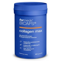 Collagen max 60 kaps. Formeds chrząstka kurczaka L-prolina kwas hialuronowy witamina C K D3