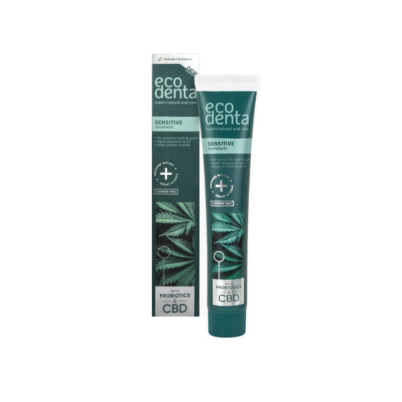 Pasta do zębów z probiotykami i CBD 75ml Ecodenta cannabidiol sensitive