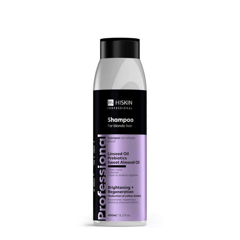 Szampon do włosów blond 400ml Hiskin Professional olej lniany prebiotyki olej ze słodkich migdałów