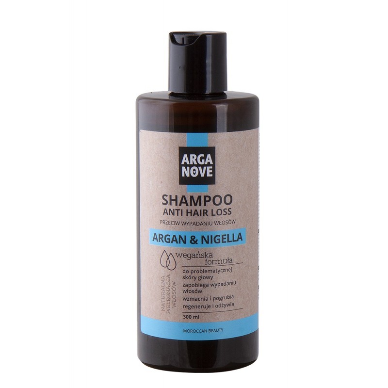 Szampon przeciw wypadaniu włosów 300ml ArgaNove olej arganowy olej z czarnuszki argan & nigella