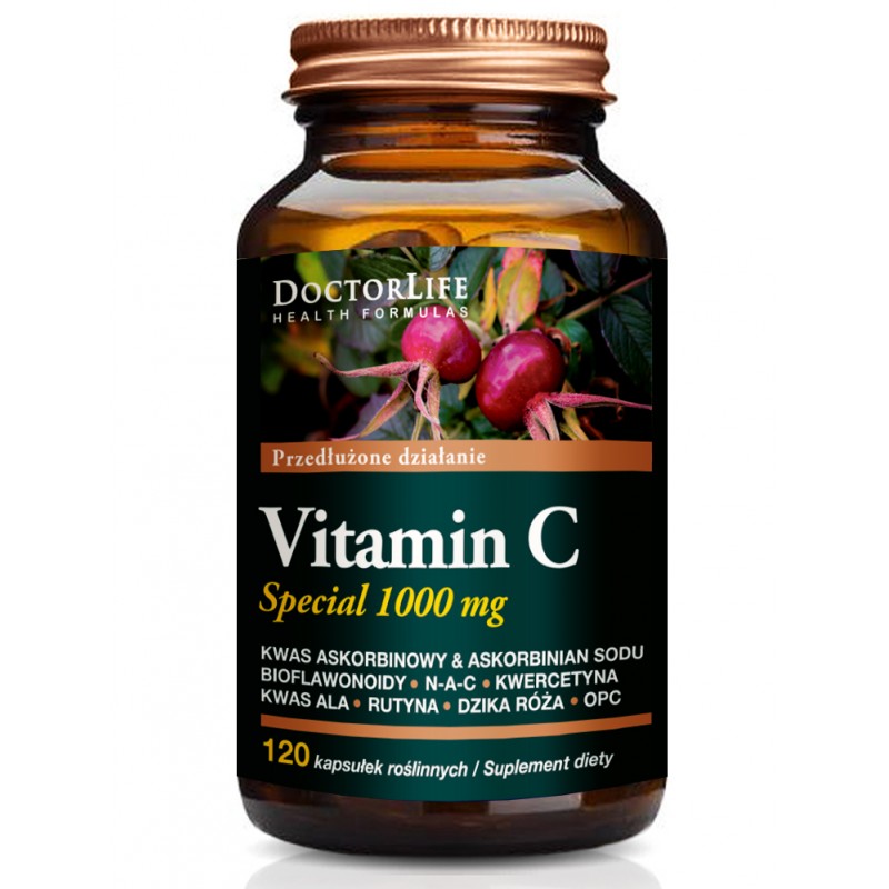 Witamina C Special 120 kaps. DoctorLife vitamin C kwas askorbinowy bioflawonoidy N-A-C kwercetyna kwas ALA rutyna dzika róża OPC