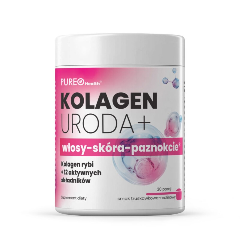 Kolagen Uroda+ włosy skóra paznokcie 30 porcji Pureo Health kolagen rybi msm kwas hialuronowy koenzym Q10
