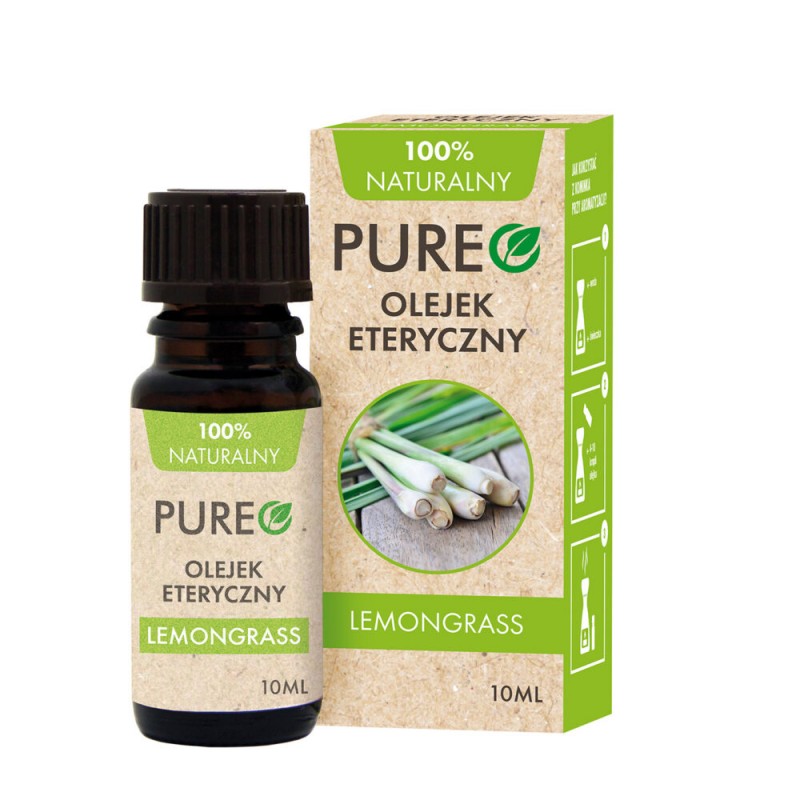 Olejek eteryczny naturalny Lemongrassowy 10ml Pureo trawa cytrynowa Oleum Cymbopogon Flexuosus