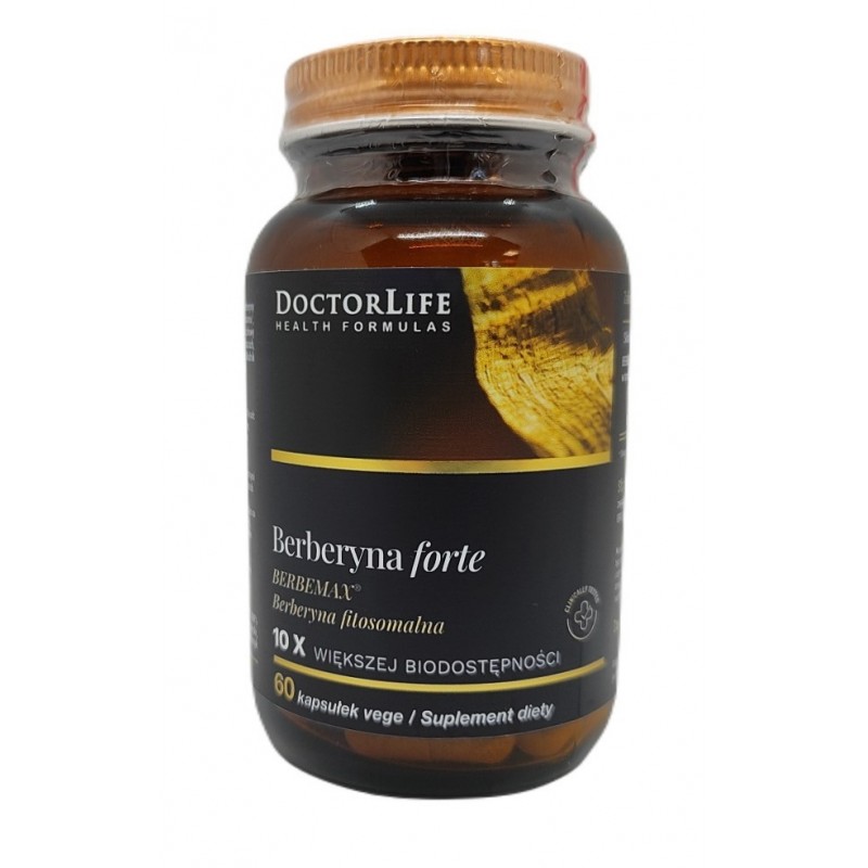 Berberyna forte 60 kaps. DoctorLife Berbermax berberyna filosomalna proantocyjanidyny OPC białko z grochu Pisum sativum L.