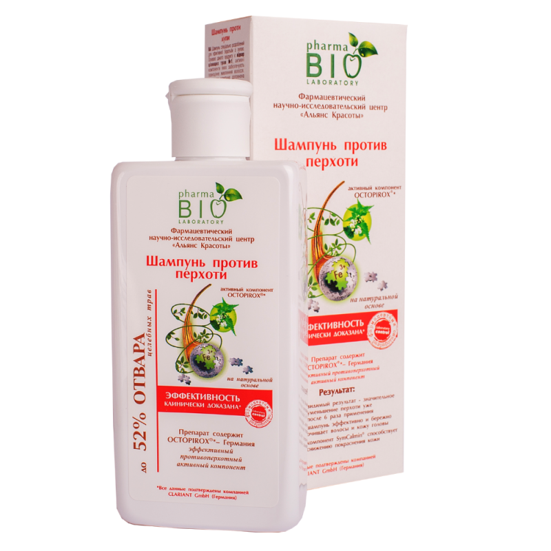 Szampon przeciwłupieżowy na bazie łopianu 200ml Pharma Bio Laboratory łopian trzcina cukrowa pokrzywa brzoza koniczyna czerwona