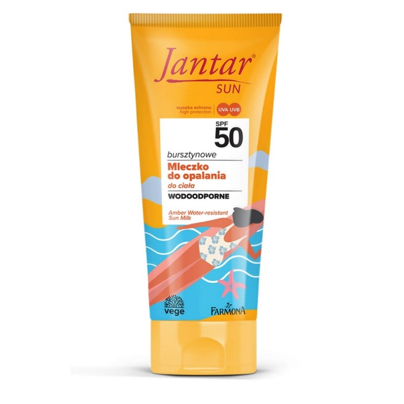 Mleczko do ciała do opalania 200ml bursztynowe masło shea ekstrakt z kurkumy SPF 50