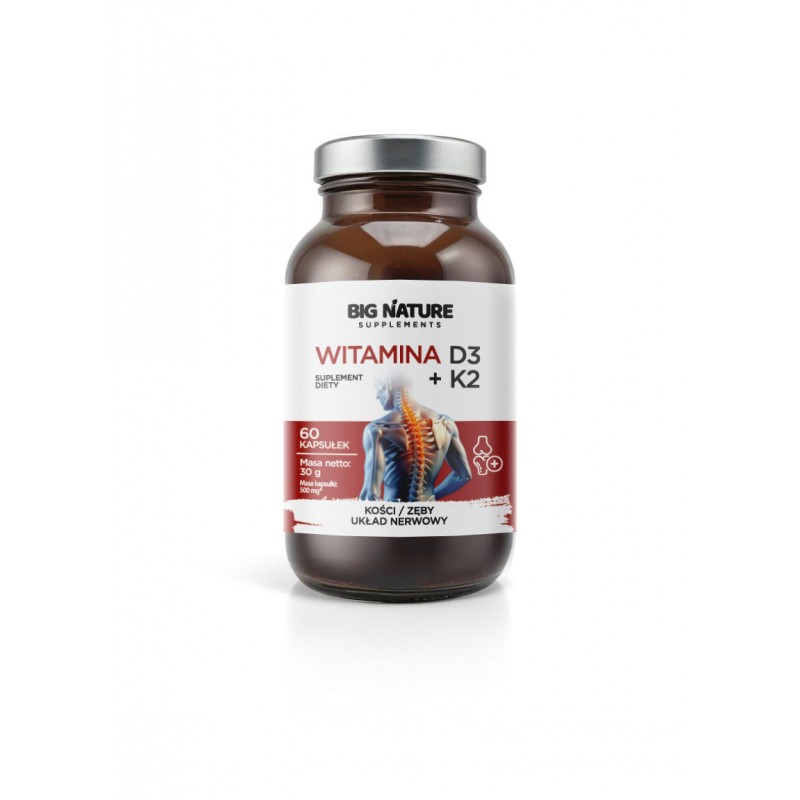 Witamina D3 + K2 - 60 kaps. Big Nature cholekalcyferol