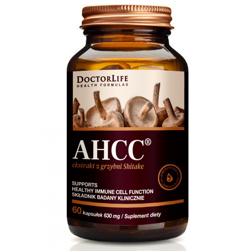 AHCC 60 kaps. Doctor Life ekstrakt z grzybni Shitake Twardziak japoński Mycelium Lentinus edodes