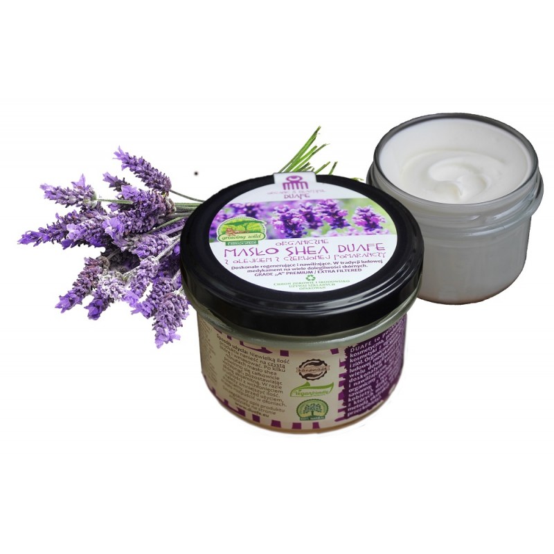 Masło Shea z olejkiem lawendowym 100g Duafe Butyrospermum Parkii Shea Butter Lavandula Angustifolia Oil