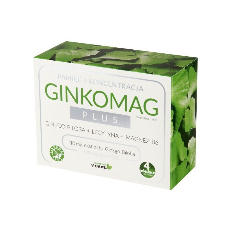 Ginkomag plus 120 kaps. Xenico Pharma ginko biloba lecytyna magnez B6