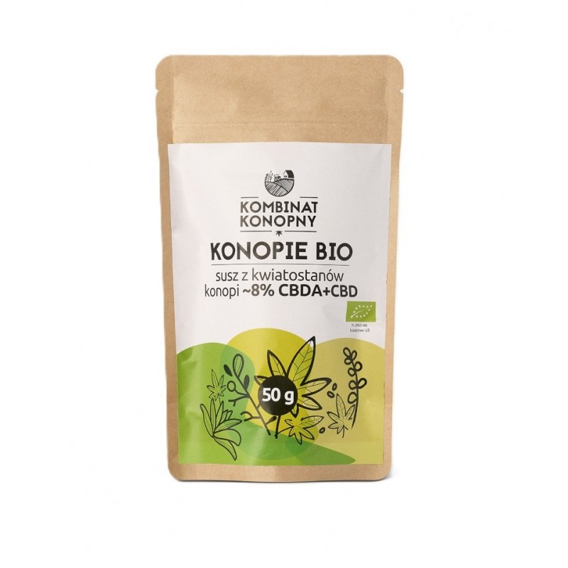 Konopie Bio susz z kwiatostanów konopi ~8% CBDA + CBD 50 g Kombinat Konopny Cannabis sativa