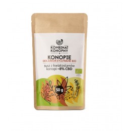 Konopie dekarboksylowane BIO - susz z kwiatostanów konopi ~8% CBD 50 g Kombinat Konopny Cannabis sativa