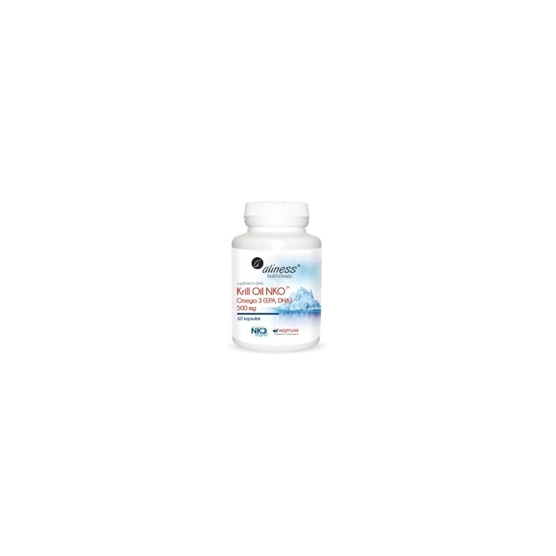 Krill Oil NKO 500mg 60 kapsułek olej z kryla astaksantyna DHA EPA Omega3 Omega6 Omega9 cholina fosfolipidy Aliness