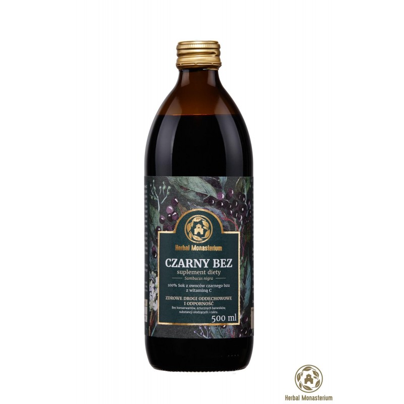 Naturalny sok z owoców czarnego bzu 500ml Herbal Monasterium 