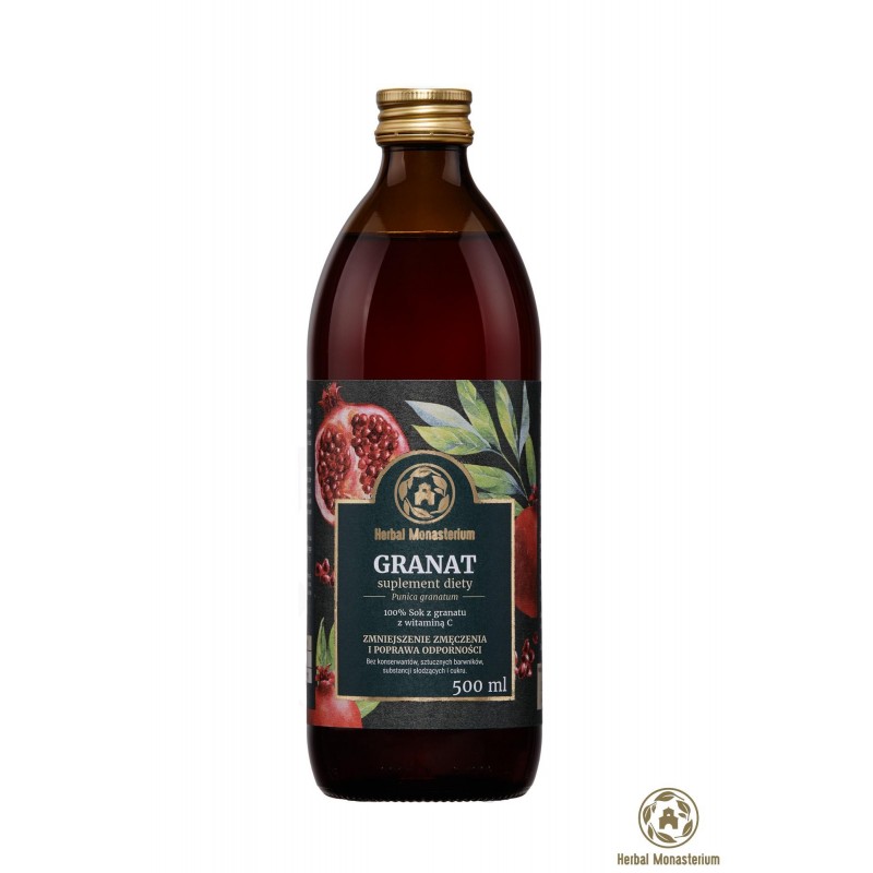 Naturalny sok z granatu 500ml Herbal Monasterium 