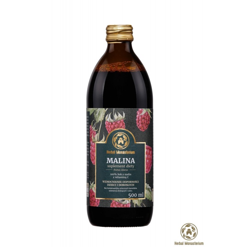 Naturalny sok z malin 500ml Herbal Monasterium 