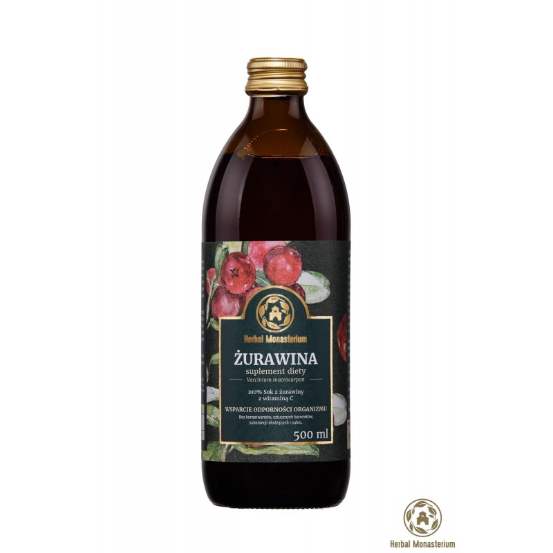 Naturalny sok z żurawiny 500ml  Herbal Monasterium 
