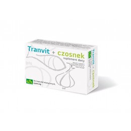 Tranvit + czosnek 80 kaps. GAL wyciąg z czosnku tran Omega-3 witaminy A D E B6 B12 kwas foliowy