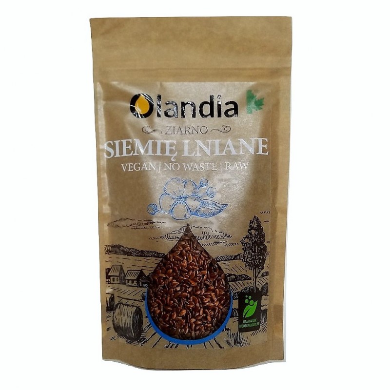 Siemię lniane ziarno 200g Olandia lignany kwasy tłuszczowe Omega-3